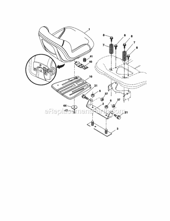 Page J Diagram and Parts List for 917288461  Craftsman Lawn Tractor