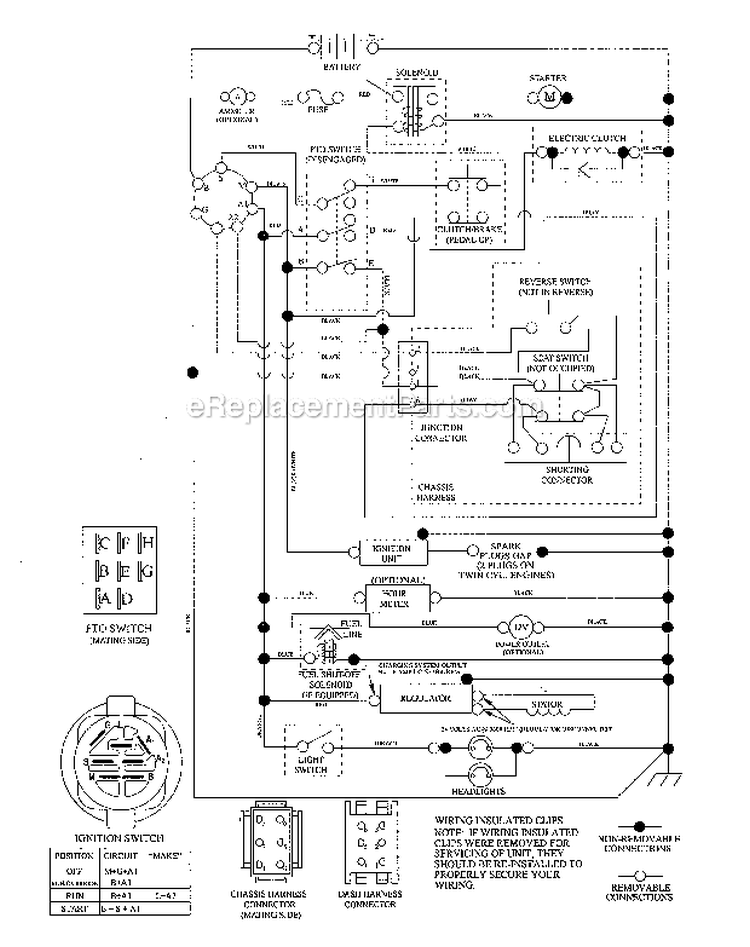 Schematic Diagram Diagram and Parts List for 917288480  Craftsman Lawn Tractor