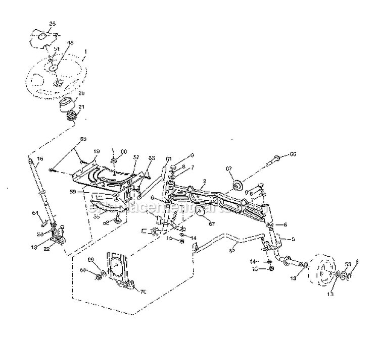 Steering Diagram and Parts List for 917288480  Craftsman Lawn Tractor