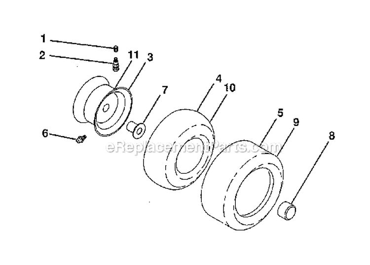 Wheels  Tires Diagram and Parts List for 917288480  Craftsman Lawn Tractor