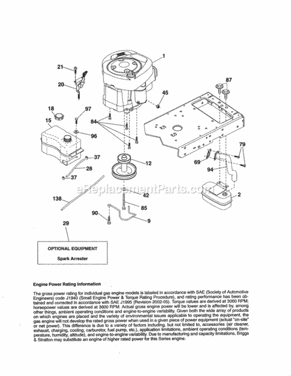 Page D Diagram and Parts List for 917288510  Craftsman Lawn Tractor