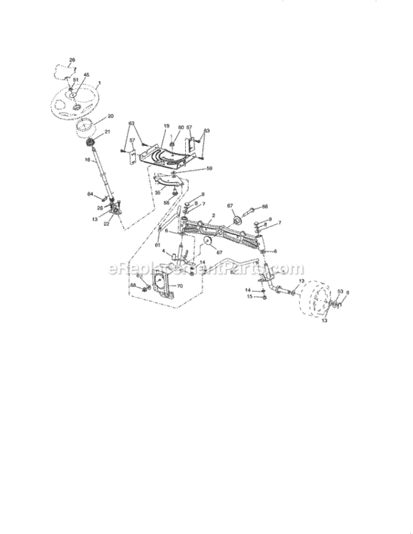 Page E Diagram and Parts List for 917288510  Craftsman Lawn Tractor