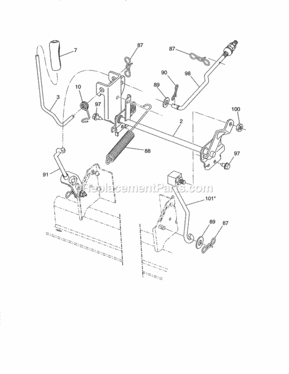 Page H Diagram and Parts List for 917288510  Craftsman Lawn Tractor