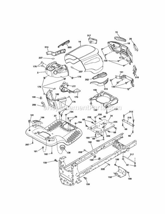 Page B Diagram and Parts List for 917288512  Craftsman Lawn Tractor