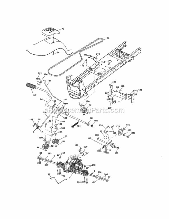 Ground_Drive Diagram and Parts List for 917288513  Craftsman Lawn Tractor