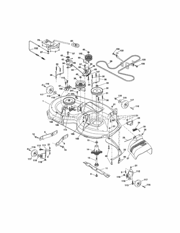 Mower_Deck Diagram and Parts List for 917288513  Craftsman Lawn Tractor