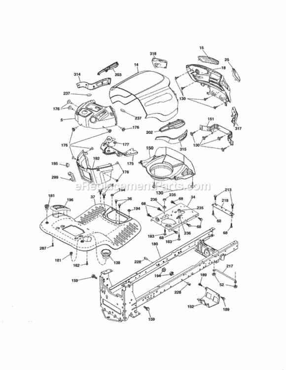 Page B Diagram and Parts List for 917288516  Craftsman Lawn Tractor