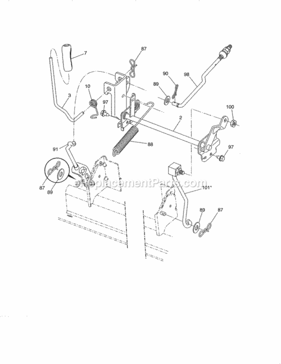 Page H Diagram and Parts List for 917288516  Craftsman Lawn Tractor