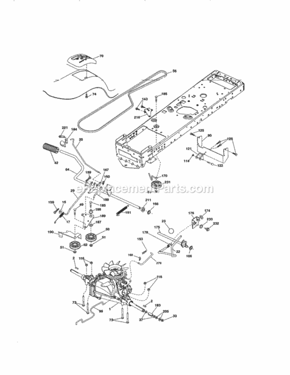 Ground_Drive Diagram and Parts List for 917288517  Craftsman Lawn Tractor
