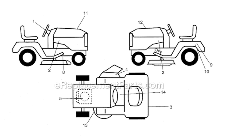 Decals Diagram and Parts List for 917288522  Craftsman Lawn Tractor