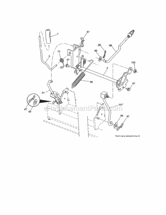 Page H Diagram and Parts List for 917288525  Craftsman Lawn Tractor