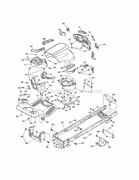 Page B Diagram and Parts List for 917288526  Craftsman Lawn Tractor