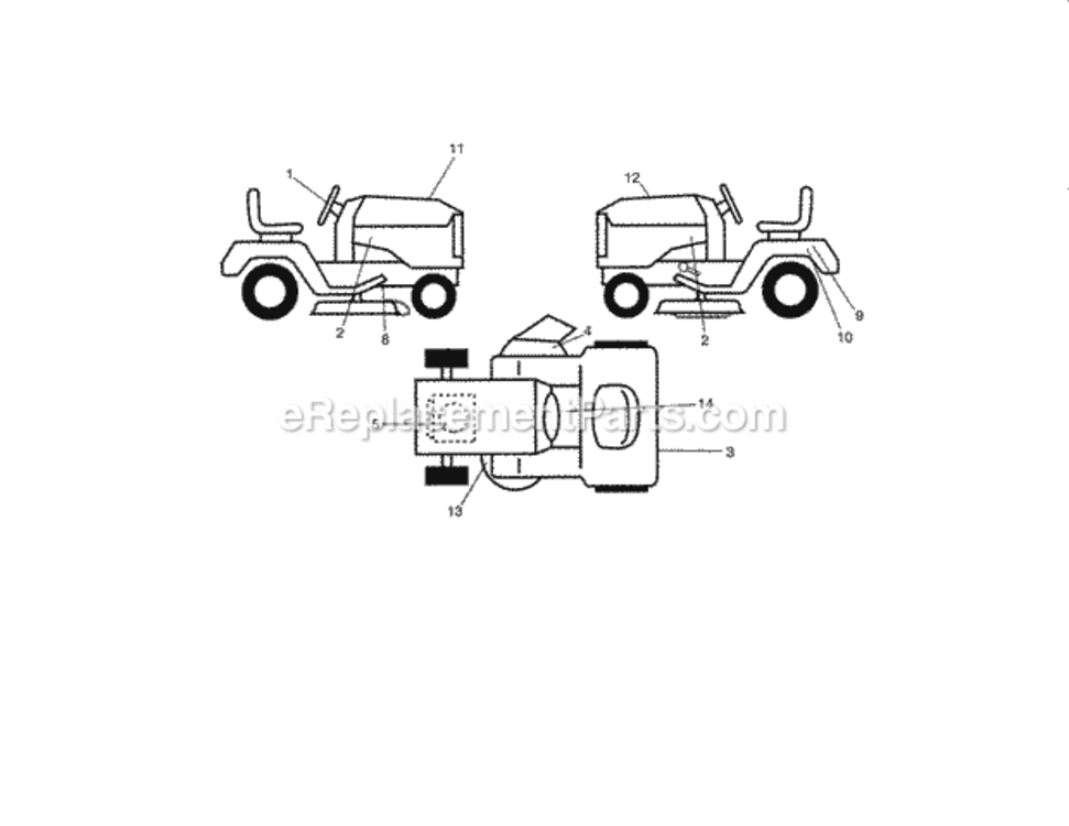 Page H Diagram and Parts List for 917288526  Craftsman Lawn Tractor