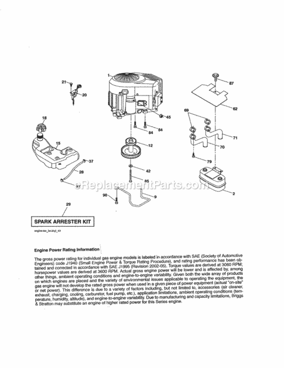Page D Diagram and Parts List for 917288560  Craftsman Lawn Tractor