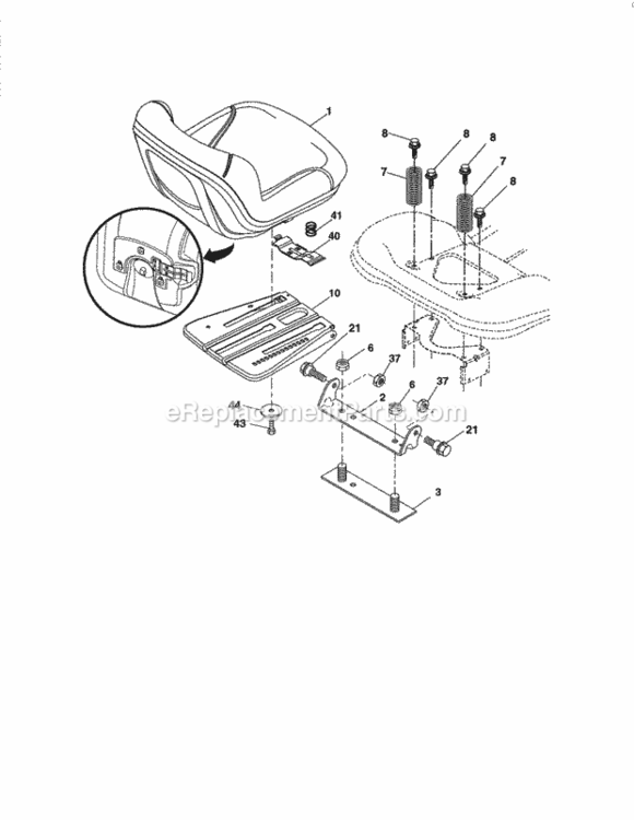 Page F Diagram and Parts List for 917288572  Craftsman Lawn Tractor