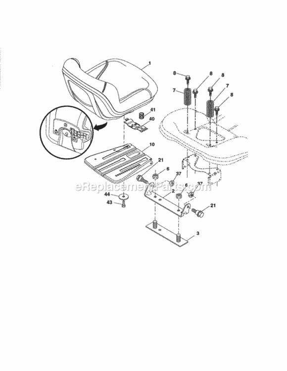 Page F Diagram and Parts List for 917288580  Craftsman Lawn Tractor