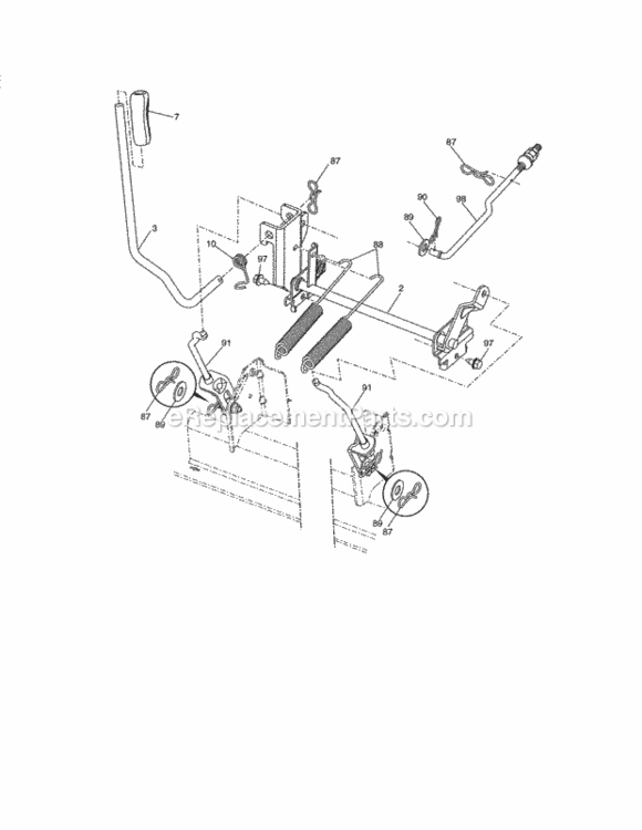 Page H Diagram and Parts List for 917288580  Craftsman Lawn Tractor