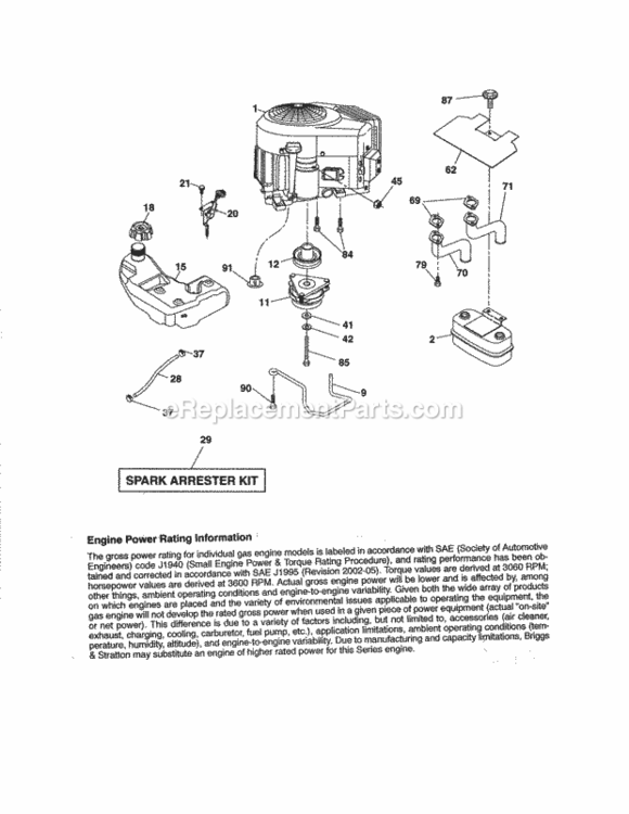 Page D Diagram and Parts List for 917288582  Craftsman Lawn Tractor