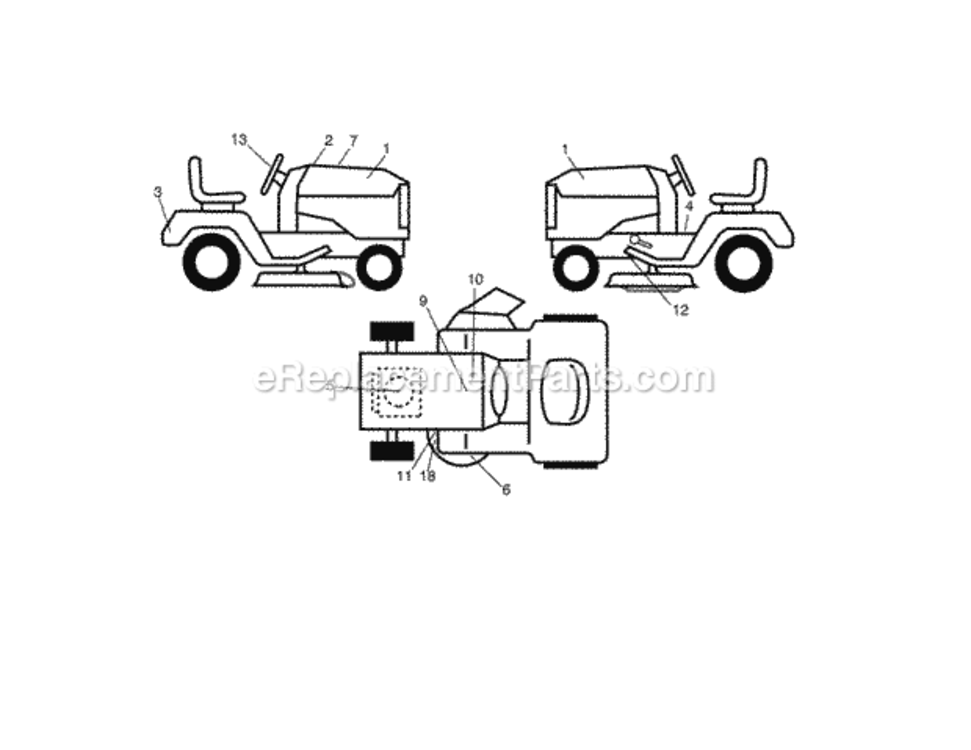 Page I Diagram and Parts List for 917288582  Craftsman Lawn Tractor