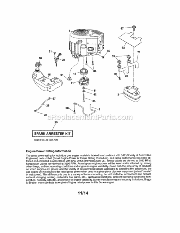 Page D Diagram and Parts List for 917288583  Craftsman Lawn Tractor