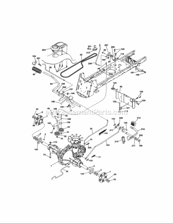 Page C Diagram and Parts List for 917288611  Craftsman Lawn Tractor