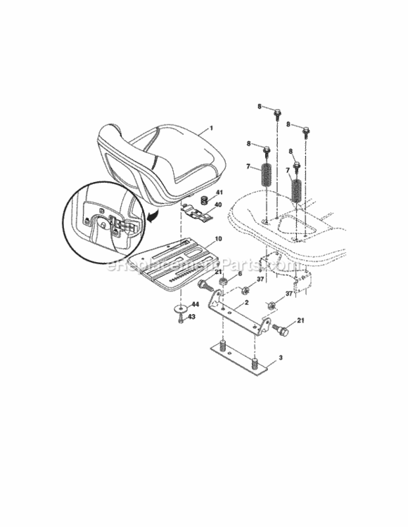Page E Diagram and Parts List for 917288611  Craftsman Lawn Tractor