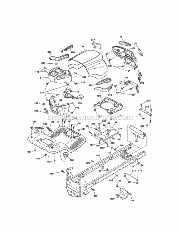 Page B Diagram and Parts List for 917288620  Craftsman Lawn Tractor