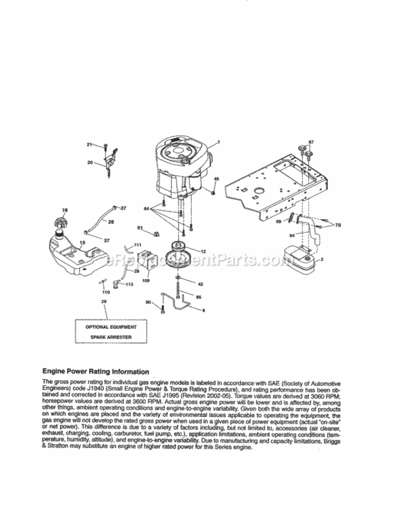 Page D Diagram and Parts List for 917288621  Craftsman Lawn Tractor