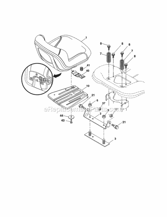 Page F Diagram and Parts List for 917288622  Craftsman Lawn Tractor