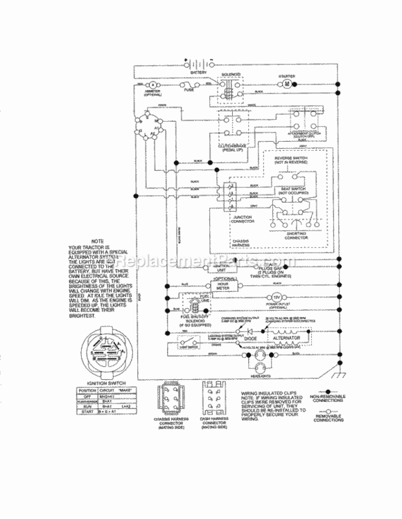 Page K Diagram and Parts List for 917288623  Craftsman Lawn Tractor