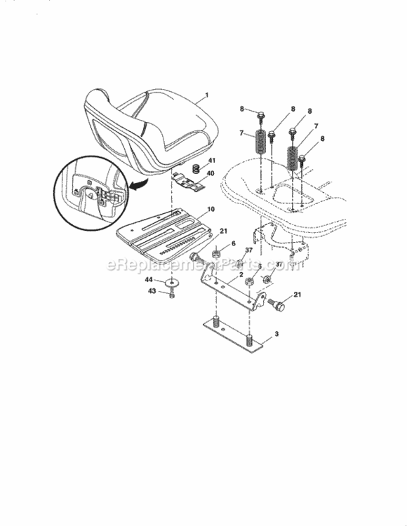 Page Q Diagram and Parts List for 917288623  Craftsman Lawn Tractor