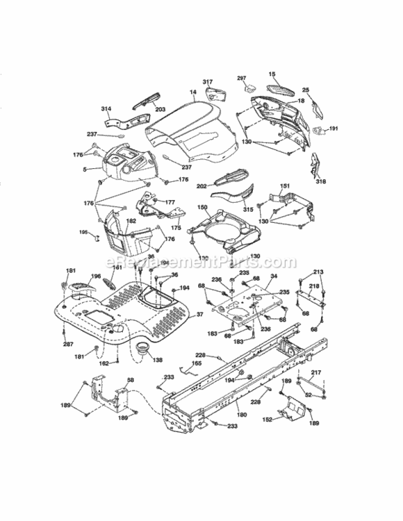 Page B Diagram and Parts List for 917288630  Craftsman Lawn Tractor
