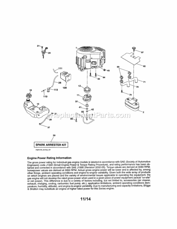 Page D Diagram and Parts List for 917288632  Craftsman Lawn Tractor