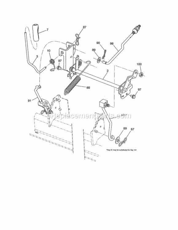 Page H Diagram and Parts List for 917288661  Craftsman Lawn Tractor