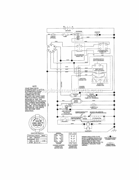 Page K Diagram and Parts List for 917288662  Craftsman Lawn Tractor