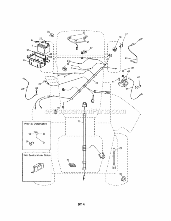 Page A Diagram and Parts List for 917288663  Craftsman Lawn Tractor