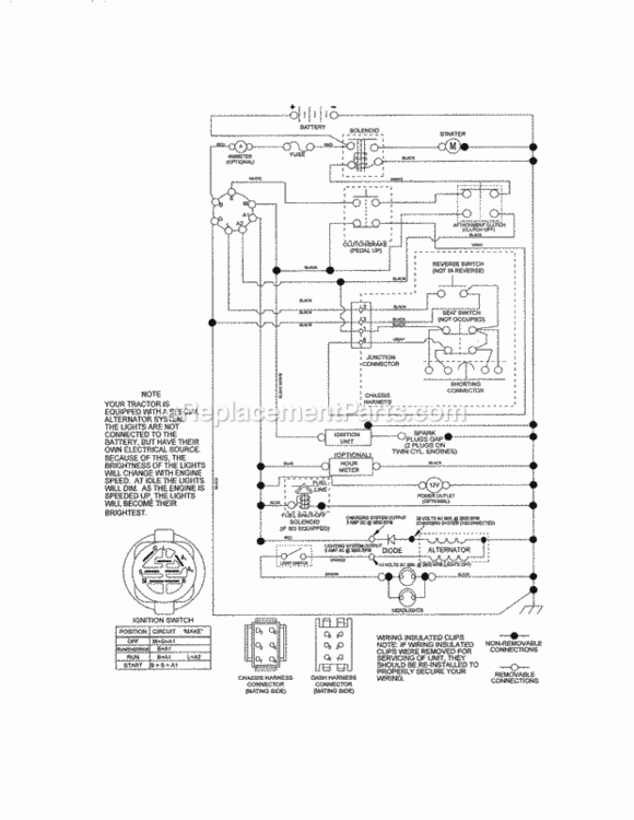 Page K Diagram and Parts List for 917288663  Craftsman Lawn Tractor
