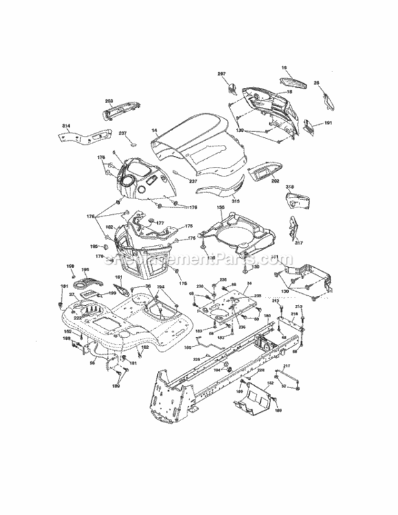 Page C Diagram and Parts List for 917288671  Craftsman Lawn Tractor