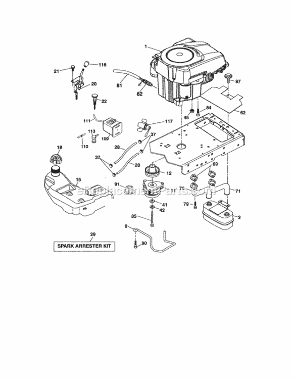 Page D Diagram and Parts List for 917288672  Craftsman Lawn Tractor