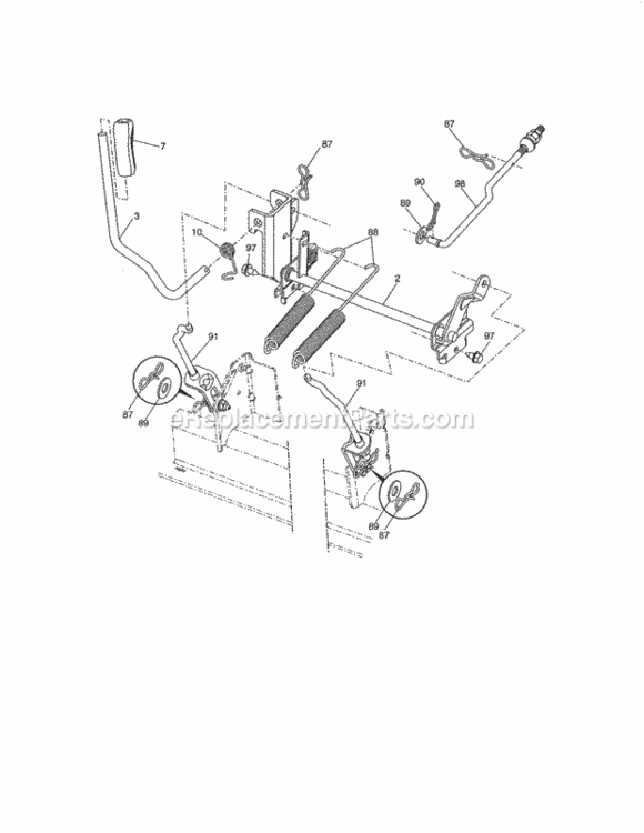 Page H Diagram and Parts List for 917288672  Craftsman Lawn Tractor