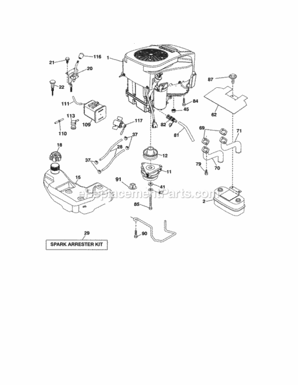 Page D Diagram and Parts List for 917288673  Craftsman Lawn Tractor