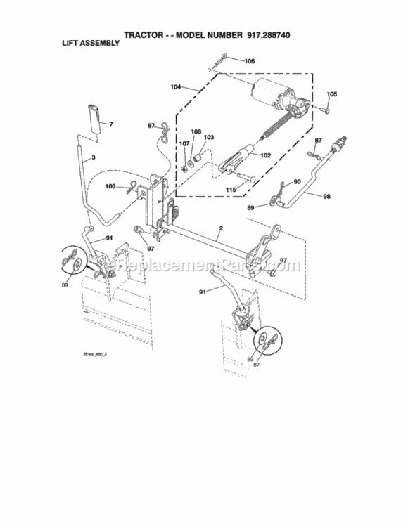 Page J Diagram and Parts List for 917288740  Craftsman Lawn Tractor