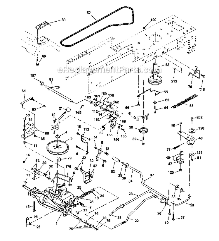 Ground Drive Diagram and Parts List for 917289030  Craftsman Lawn Tractor