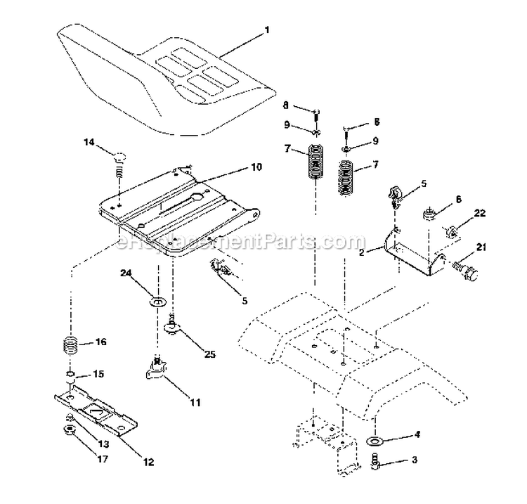 Seat Diagram and Parts List for 917289030  Craftsman Lawn Tractor