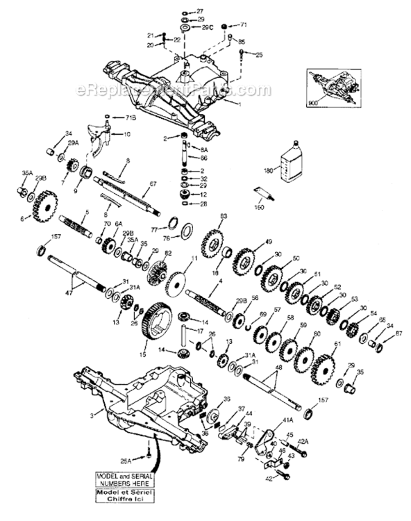 Peerless_Transaxle Diagram and Parts List for 917289031  Craftsman Lawn Tractor