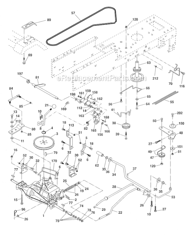 Ground_Drive Diagram and Parts List for 917289031  Craftsman Lawn Tractor