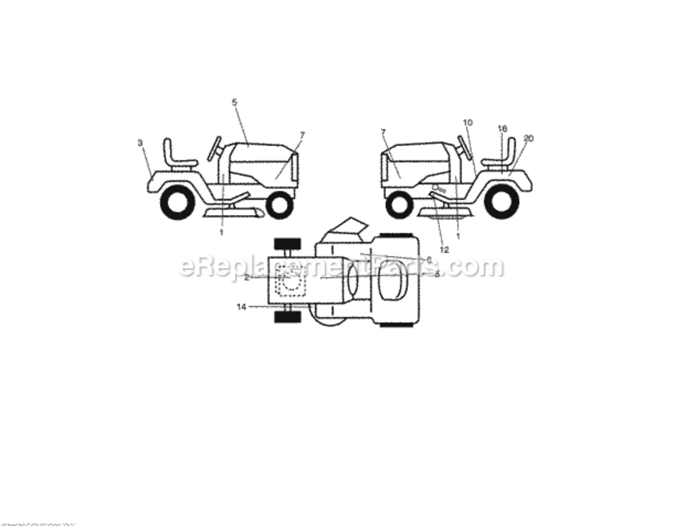 Page H Diagram and Parts List for 917289032  Craftsman Lawn Tractor
