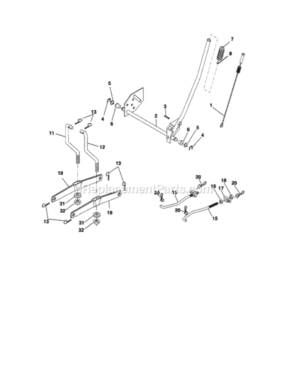 Page H Diagram and Parts List for 917289033  Craftsman Lawn Tractor