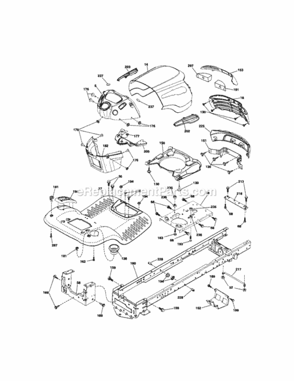 Page B Diagram and Parts List for 917289080  Craftsman Lawn Tractor