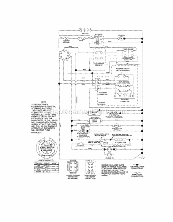 Page K Diagram and Parts List for 917289100  Craftsman Lawn Tractor